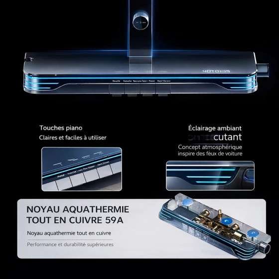 Colonne de douche digitale Rolexia – Luxe, massage & technologie