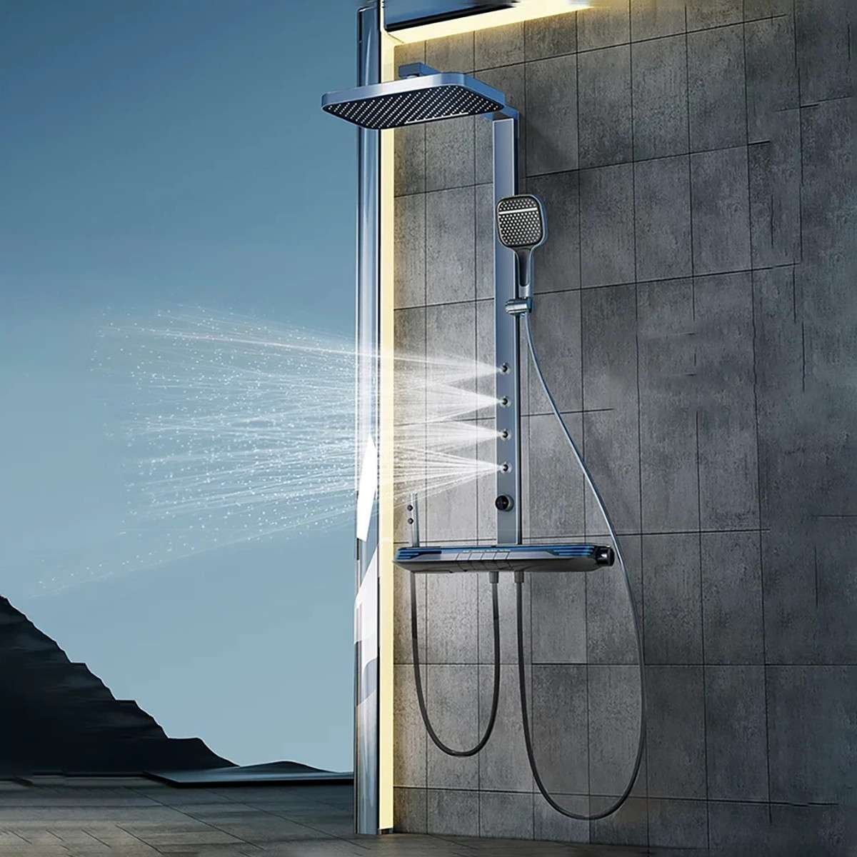 Colonne de douche digitale Rolexia – Luxe, massage & technologie