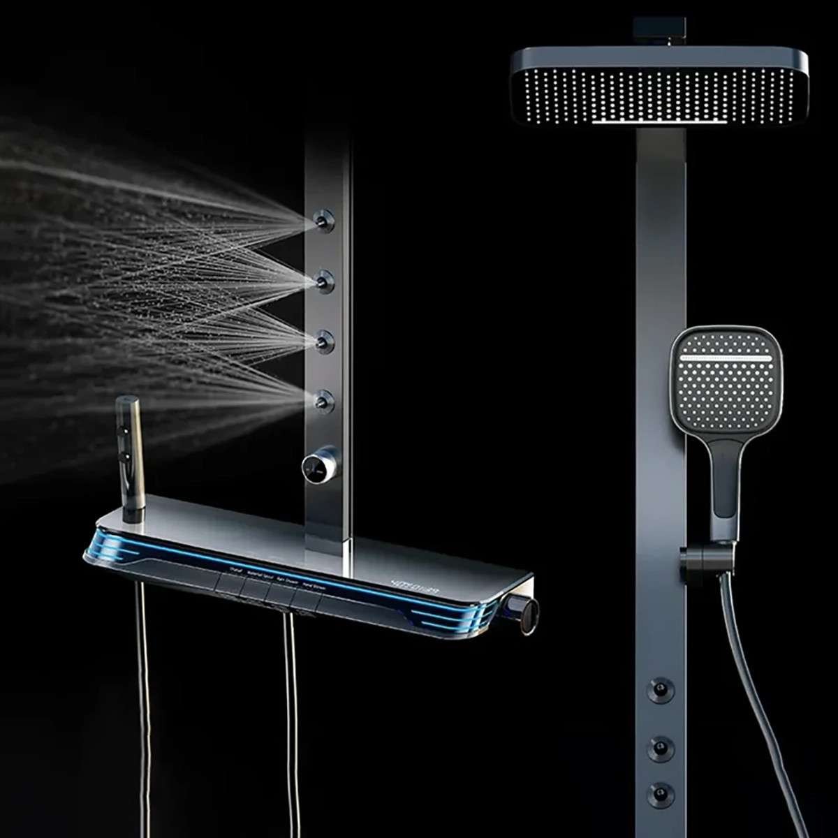 Colonne de douche digitale Rolexia – Luxe, massage & technologie