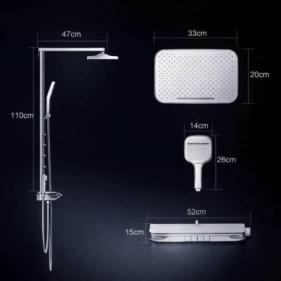 Colonne de douche digitale Rolexia – Luxe, massage & technologie