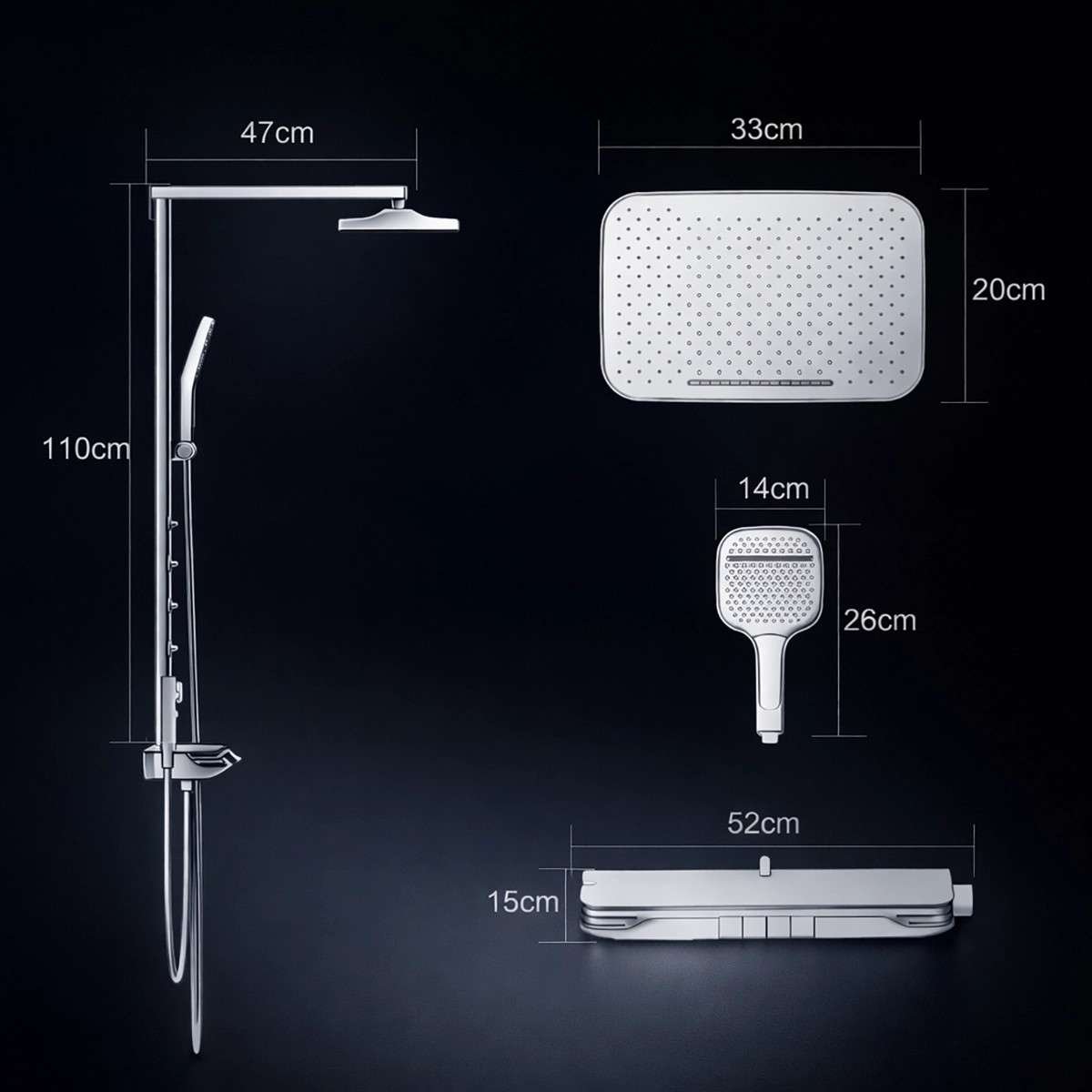 Colonne de douche digitale Rolexia – Luxe, massage & technologie