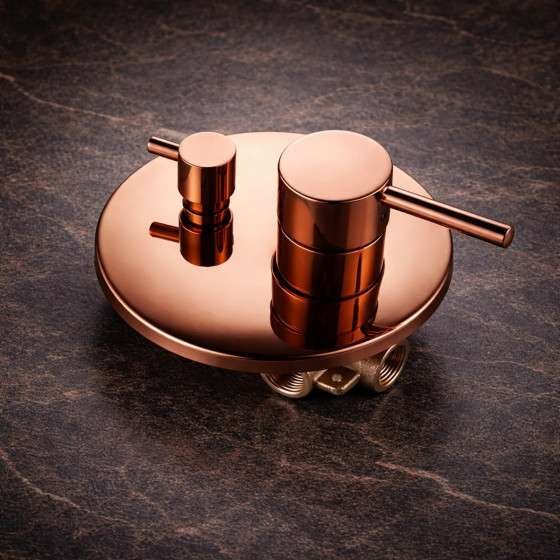 Système de douche encastré Rouen or rose – Tête Ø30 cm