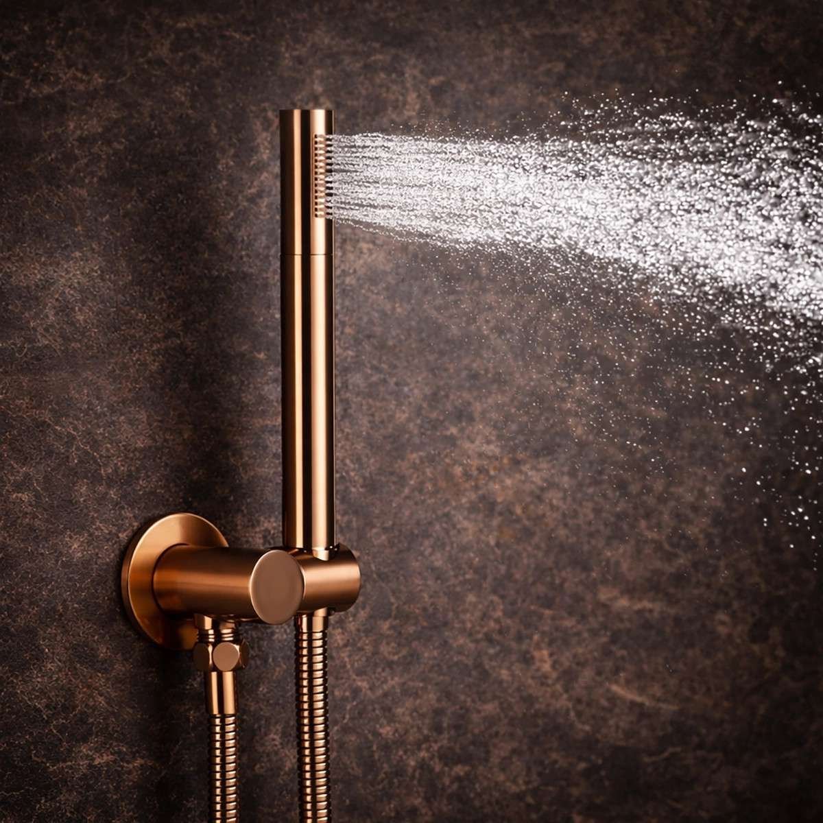 Système de douche encastré Rouen or rose – Tête Ø30 cm