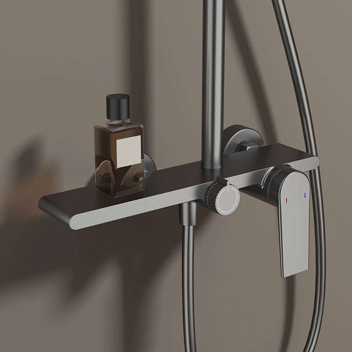 Colonne de douche Noche grise – Mitigeur 3 fonctions, design moderne