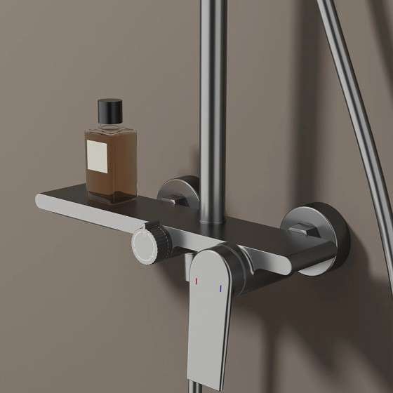 Colonne de douche Noche grise – Mitigeur 3 fonctions, design moderne