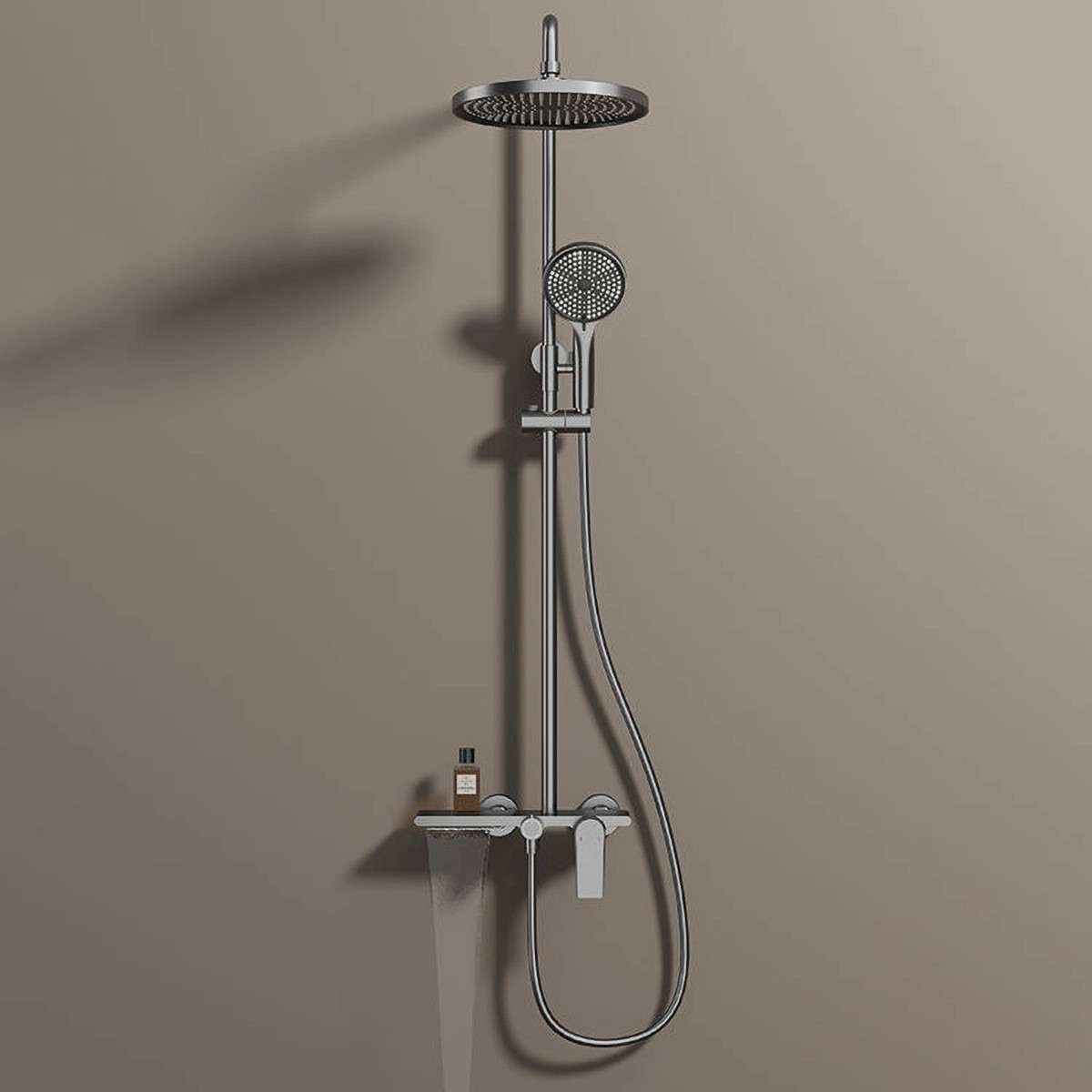Colonne de douche Noche grise – Mitigeur 3 fonctions, design moderne