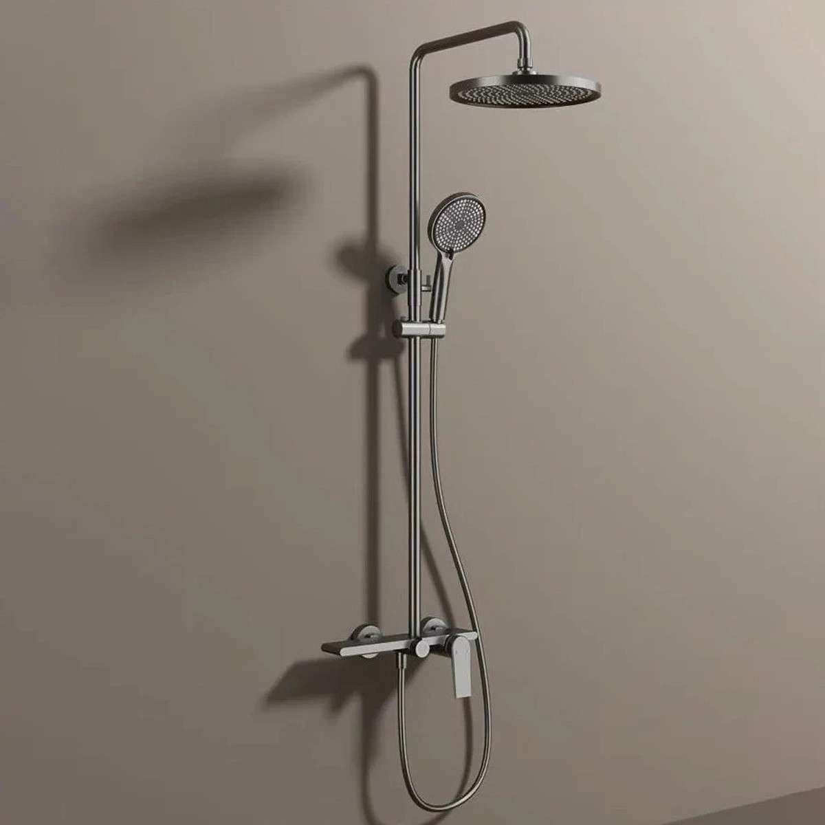 Colonne de douche Noche grise – Mitigeur 3 fonctions, design moderne