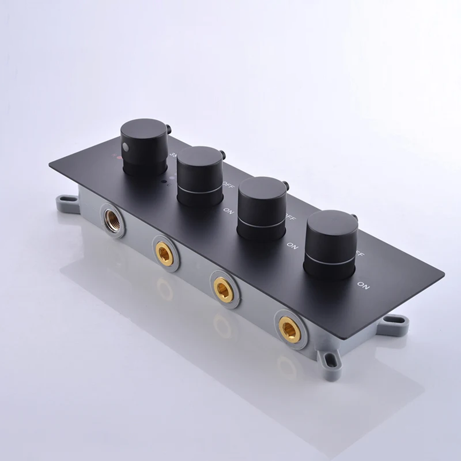 Ciel de pluie led thermostatique hydro massant noir, Lisbonne - category_name - CDP540021HM21 - shop_name