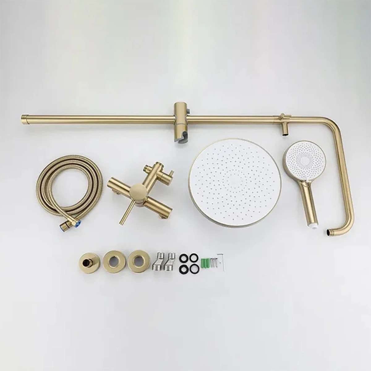 Colonne de douche Nacho dorée – 3 jets, hauteur 90 à 120 cm
