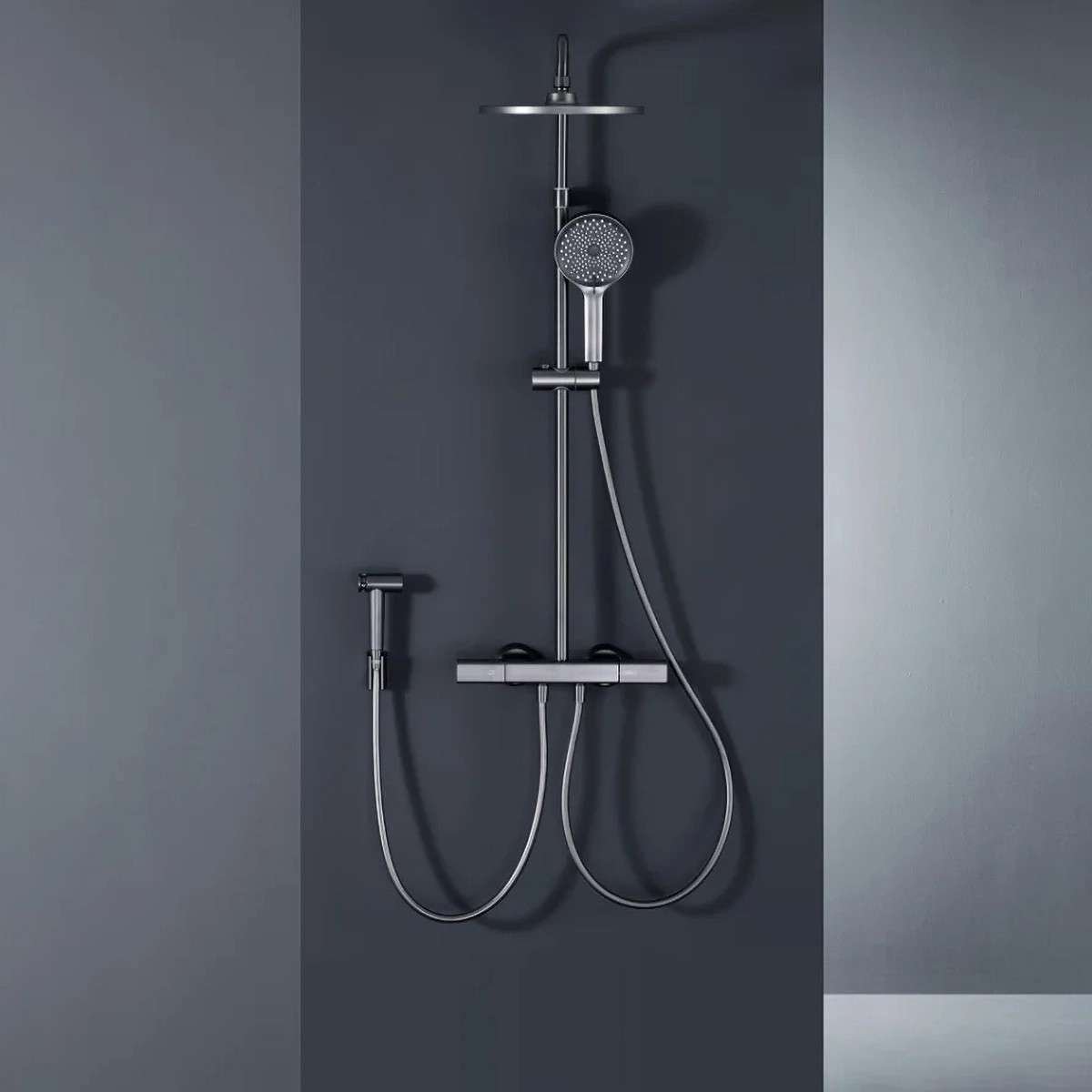Colonne de douche gun métal Siempre – 4 fonctions, douchette 3 jets