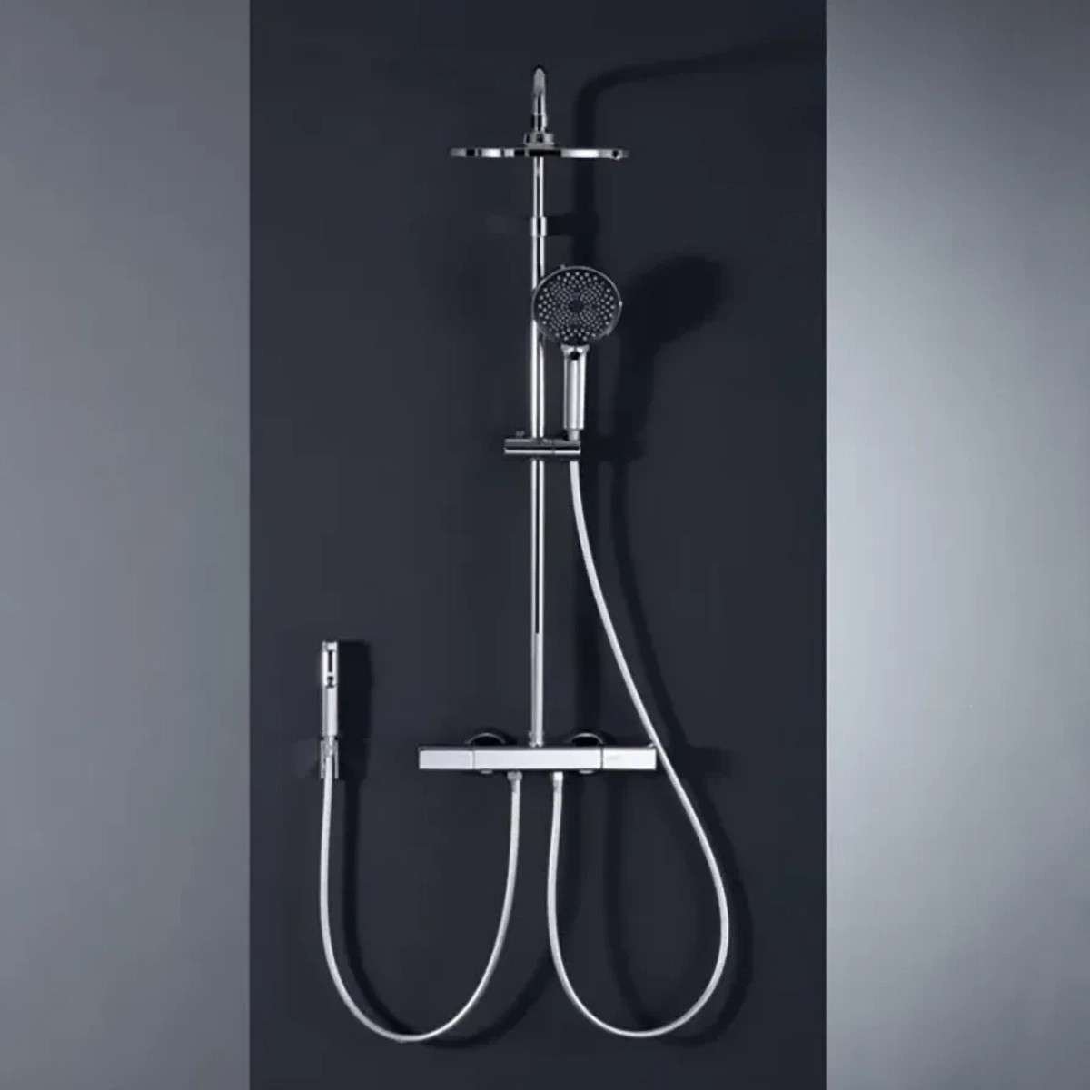 Colonne de douche chromée – Rayo, 4 fonctions, douchette 3 jets