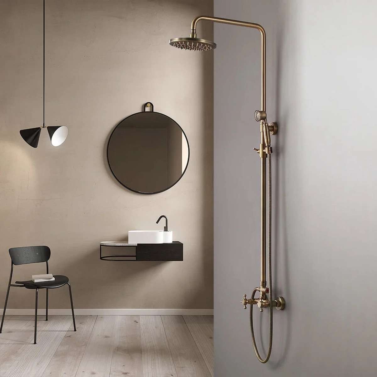 Colonne de douche bronze antique Zagor – Mélangeur vintage