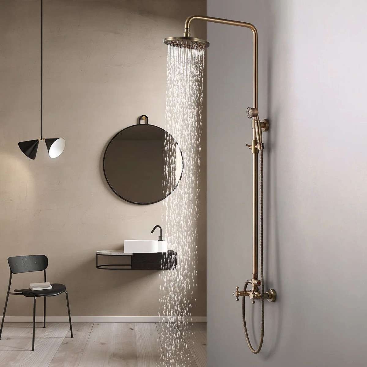 Colonne de douche bronze antique Zagor – Mélangeur vintage