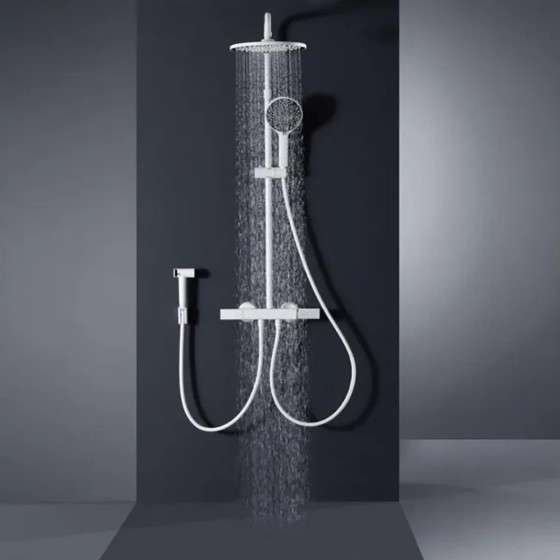 Colonne de douche murale blanche Mismo – 4 fonctions