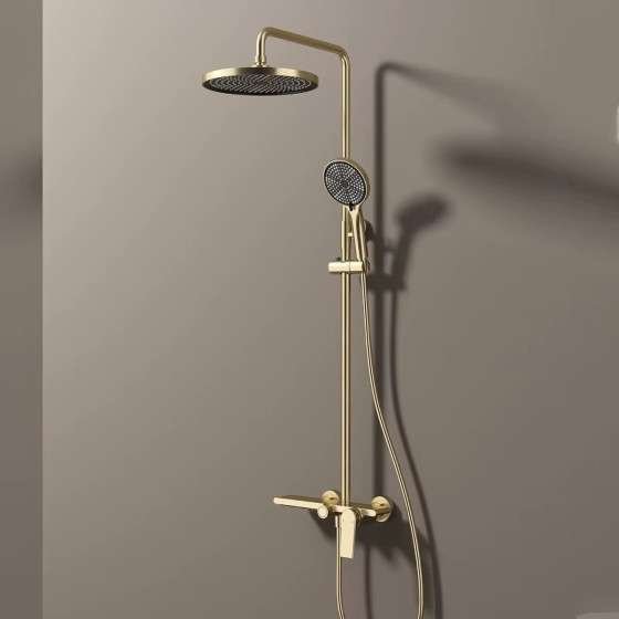 Colonne de douche Valencia dorée – Mitigeur 3 jets ajustable