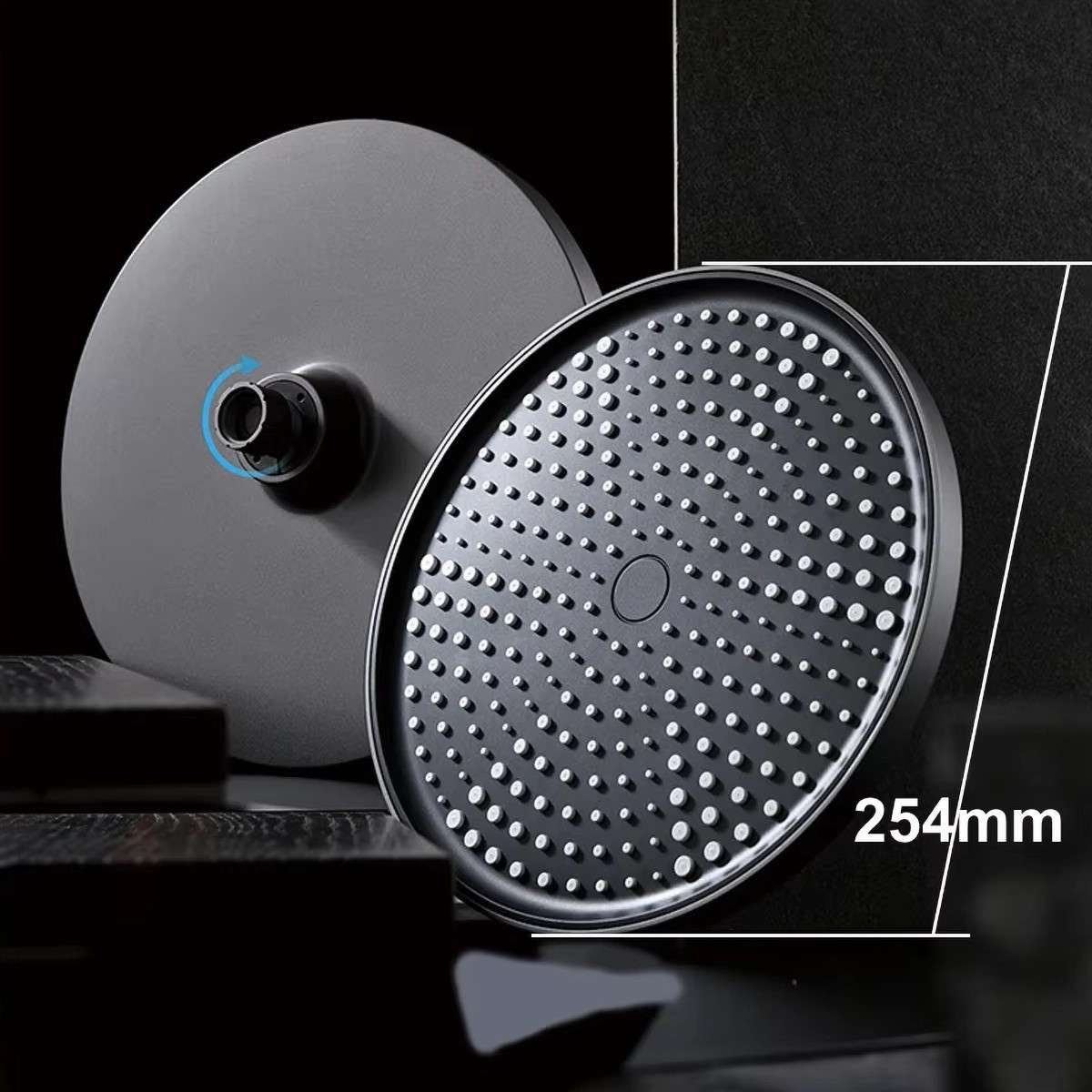 Colonne de douche Divine noire – Design 3 jets, hauteur réglable
