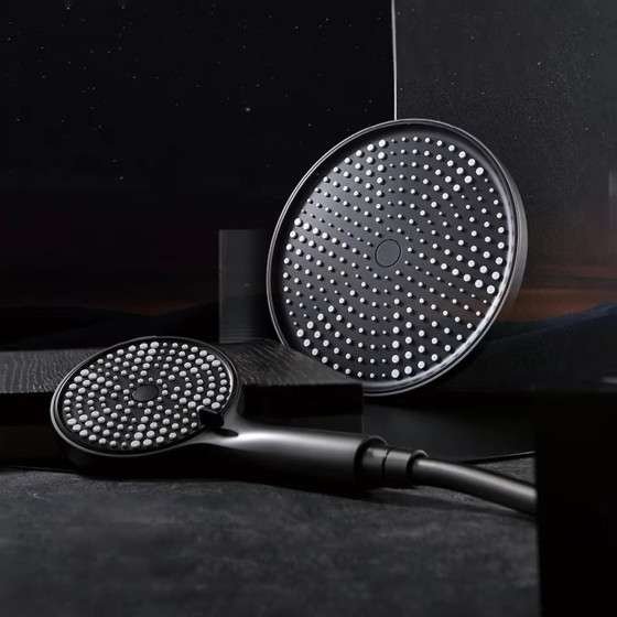 Colonne de douche Divine noire – Design 3 jets, hauteur réglable