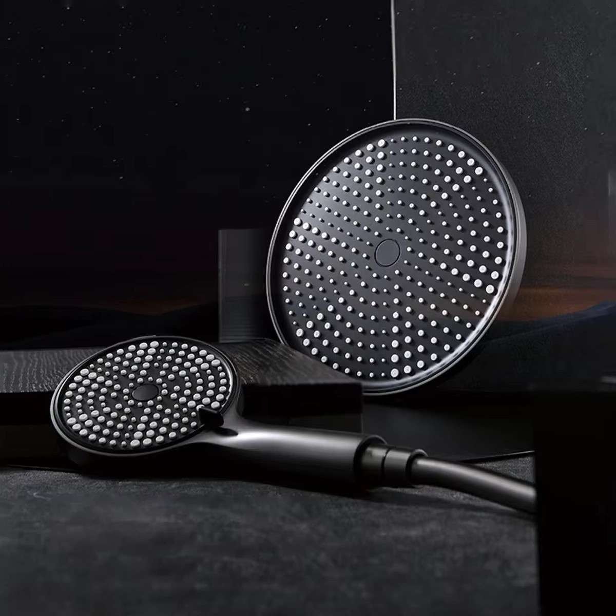 Colonne de douche Divine noire – Design 3 jets, hauteur réglable