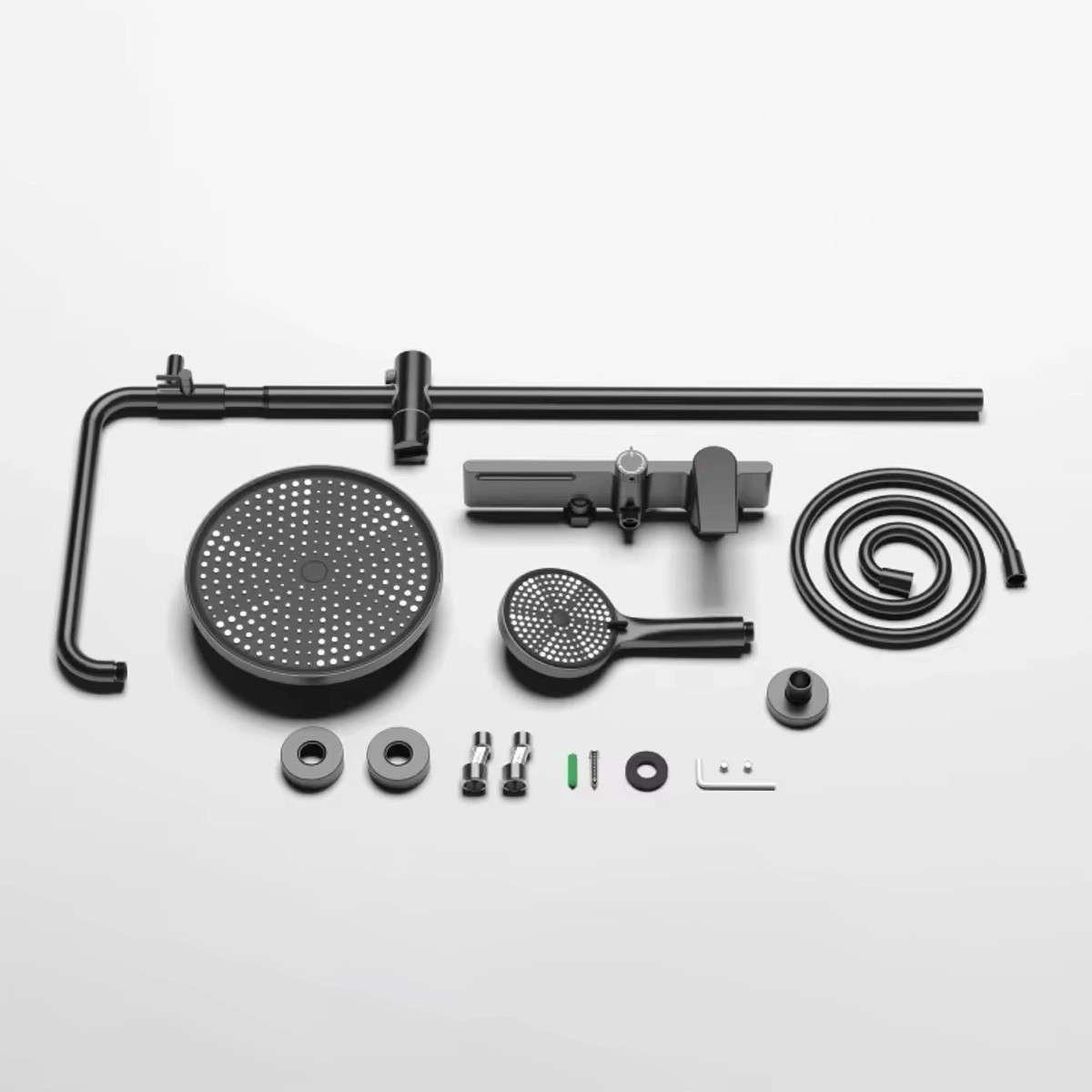 Colonne de douche Divine noire – Design 3 jets, hauteur réglable
