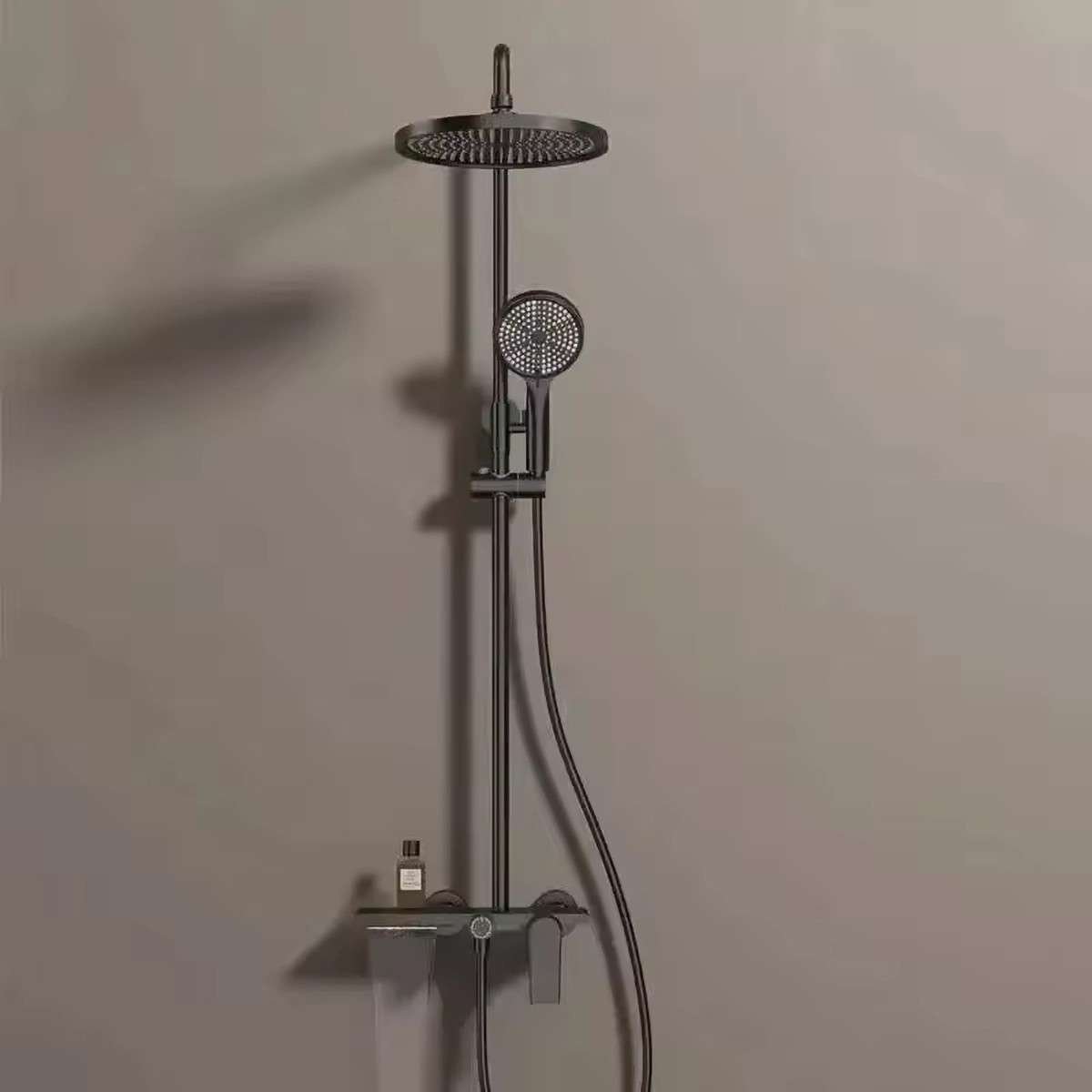 Colonne de douche Divine noire – Design 3 jets, hauteur réglable