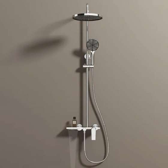 Colonne de douche Breeze chromée – Mitigeur 3 fonctions réglable