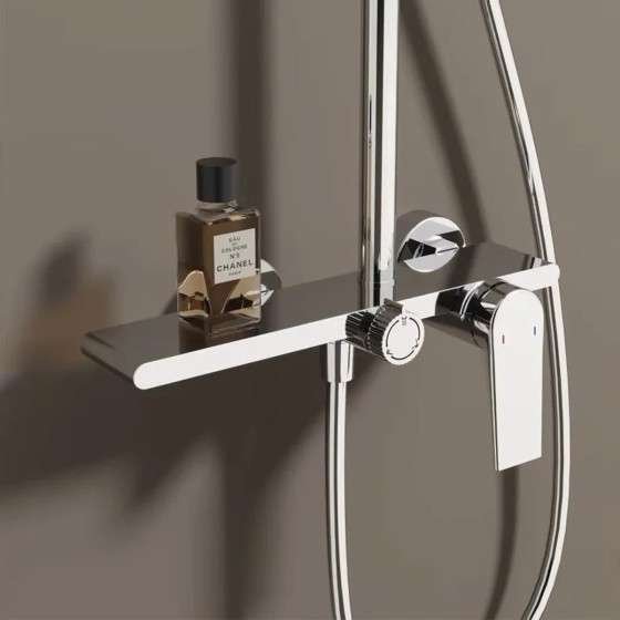 Colonne de douche Breeze chromée – Mitigeur 3 fonctions réglable
