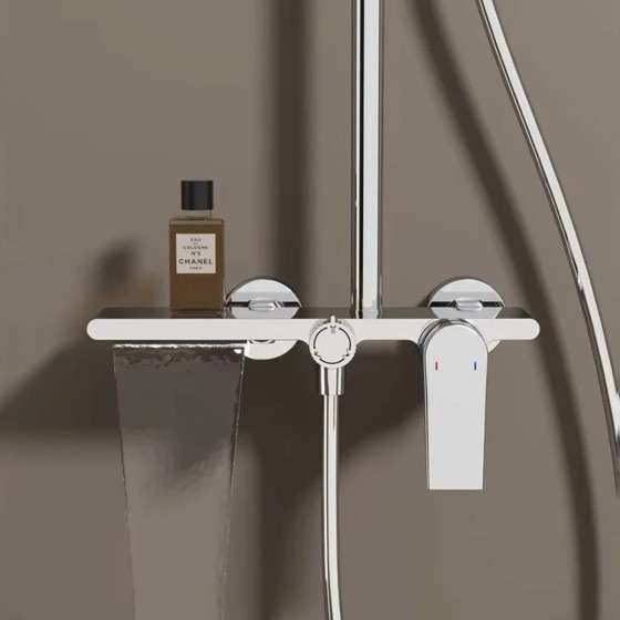 Colonne de douche Breeze chromée – Mitigeur 3 fonctions réglable