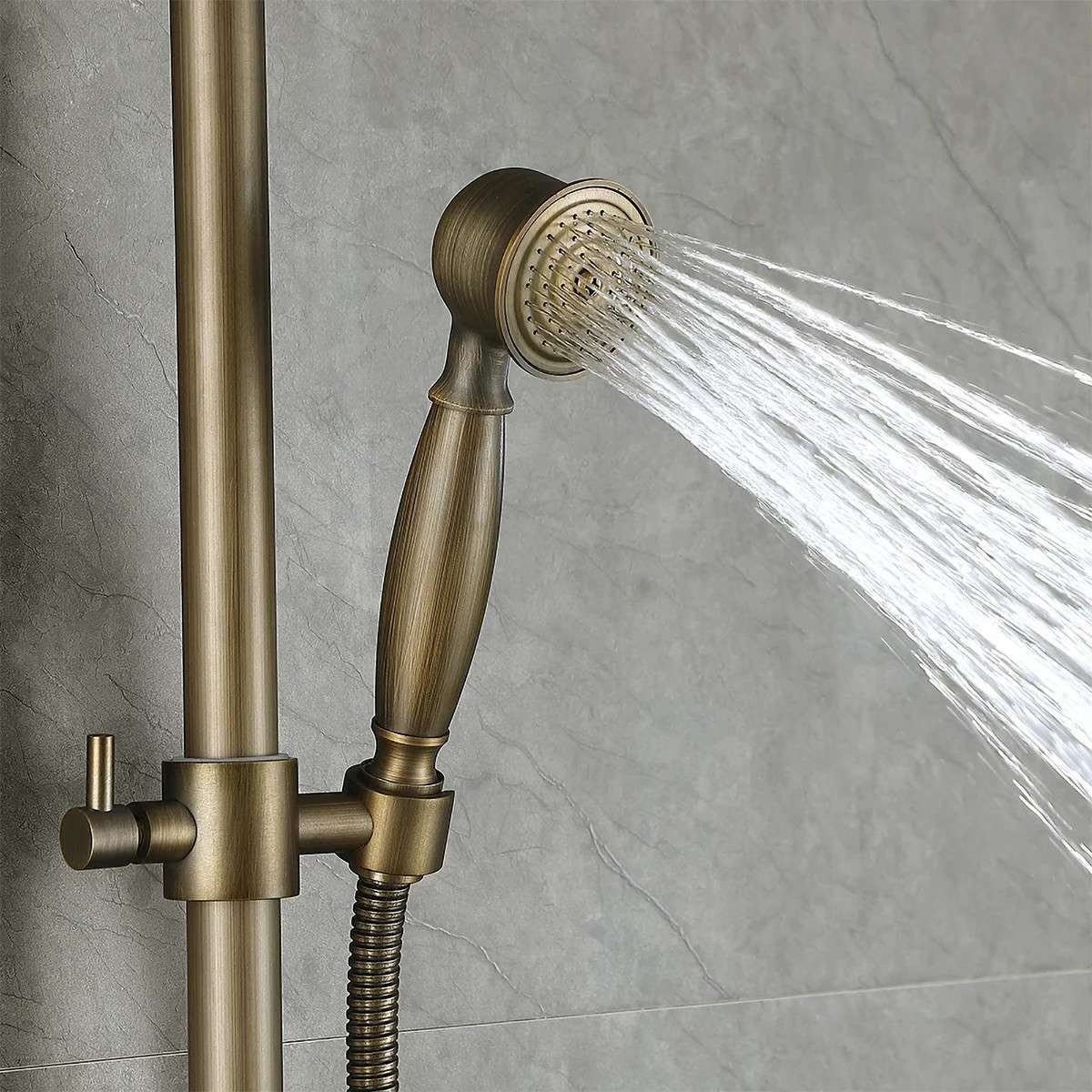 Colonne bain-douche noire thermostatique Blanca 20×30