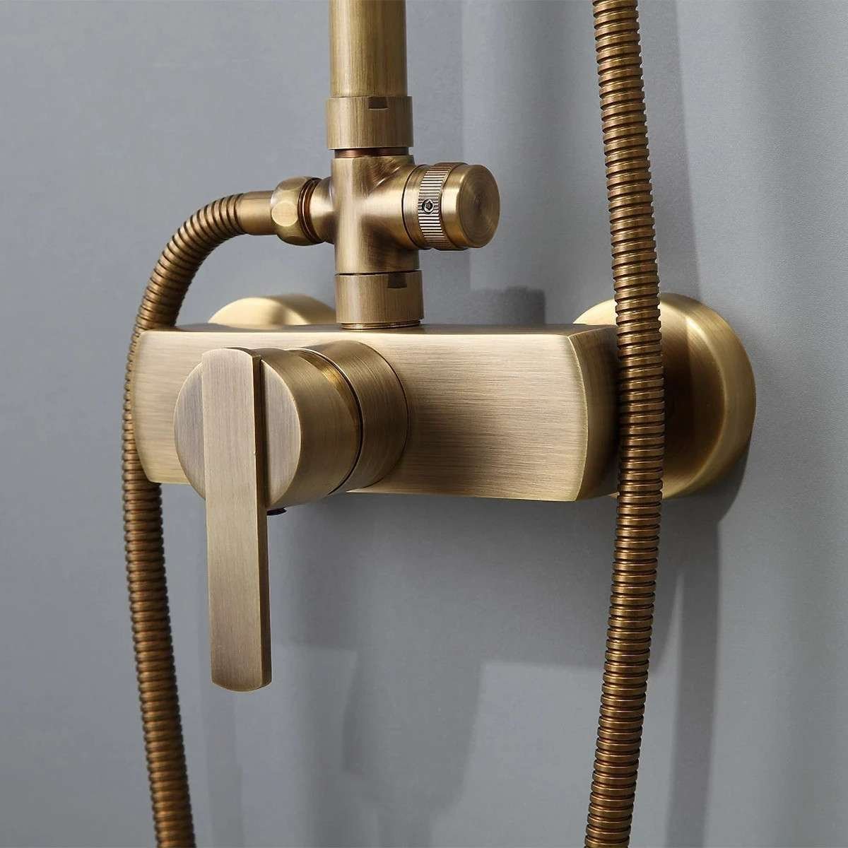Colonne bain-douche noire thermostatique Blanca 20×30
