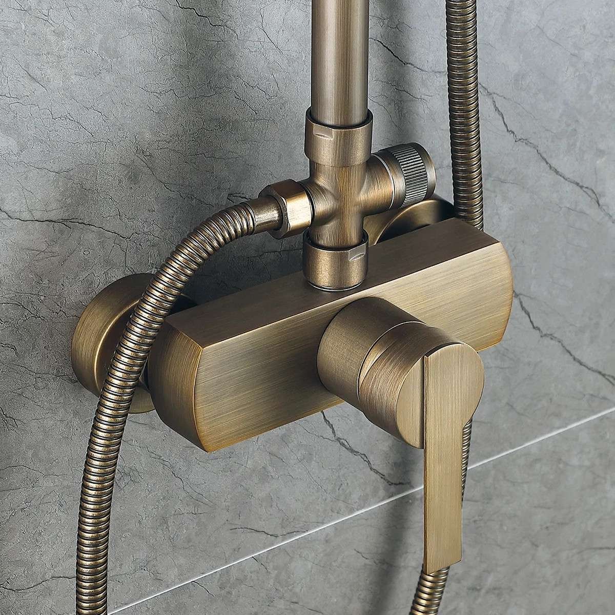 Colonne bain-douche noire thermostatique Blanca 20×30
