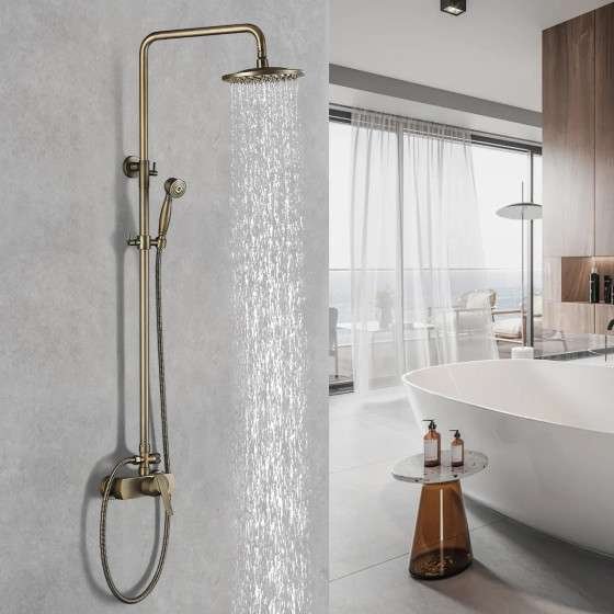 Colonne bain-douche noire thermostatique Blanca 20×30