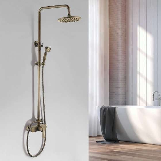 Colonne bain-douche noire thermostatique Blanca 20×30