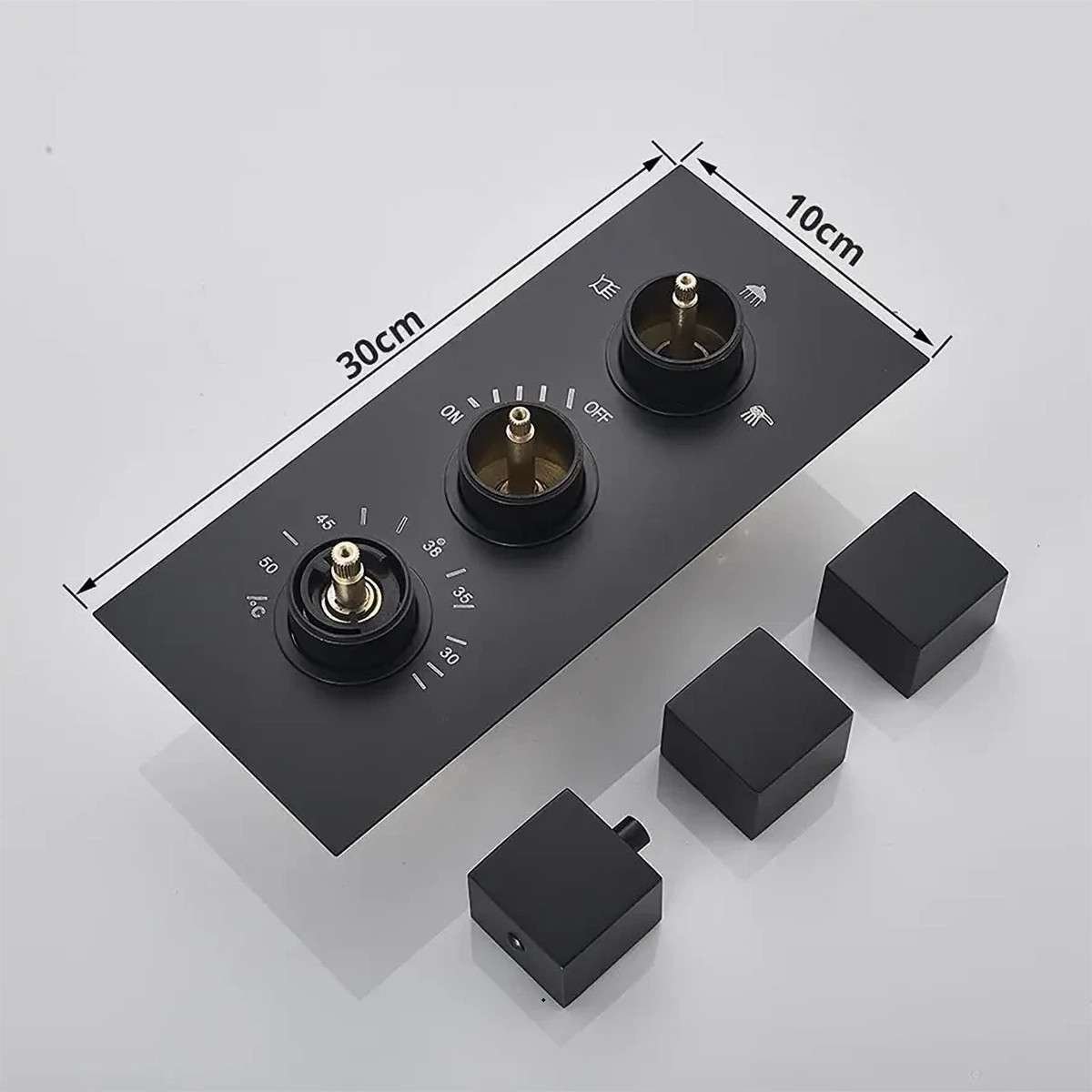 Douche encastrée thermostatique Hanoï noire – pluie & cascade