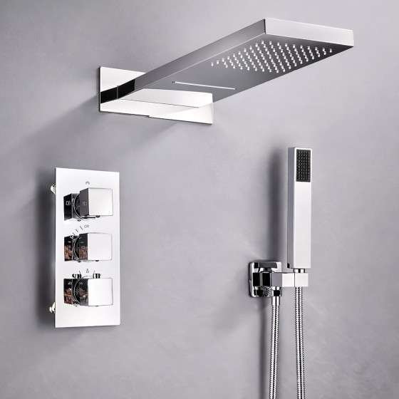 Composition thermostatique de douche encastrer chrome, Jakarta