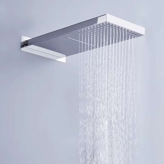 Douche encastrée thermostatique Jakarta chrome – pluie & cascade