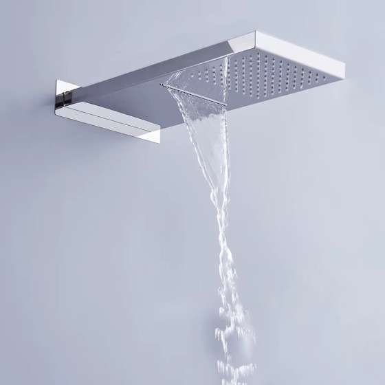 Douche encastrée thermostatique Jakarta chrome – pluie & cascade