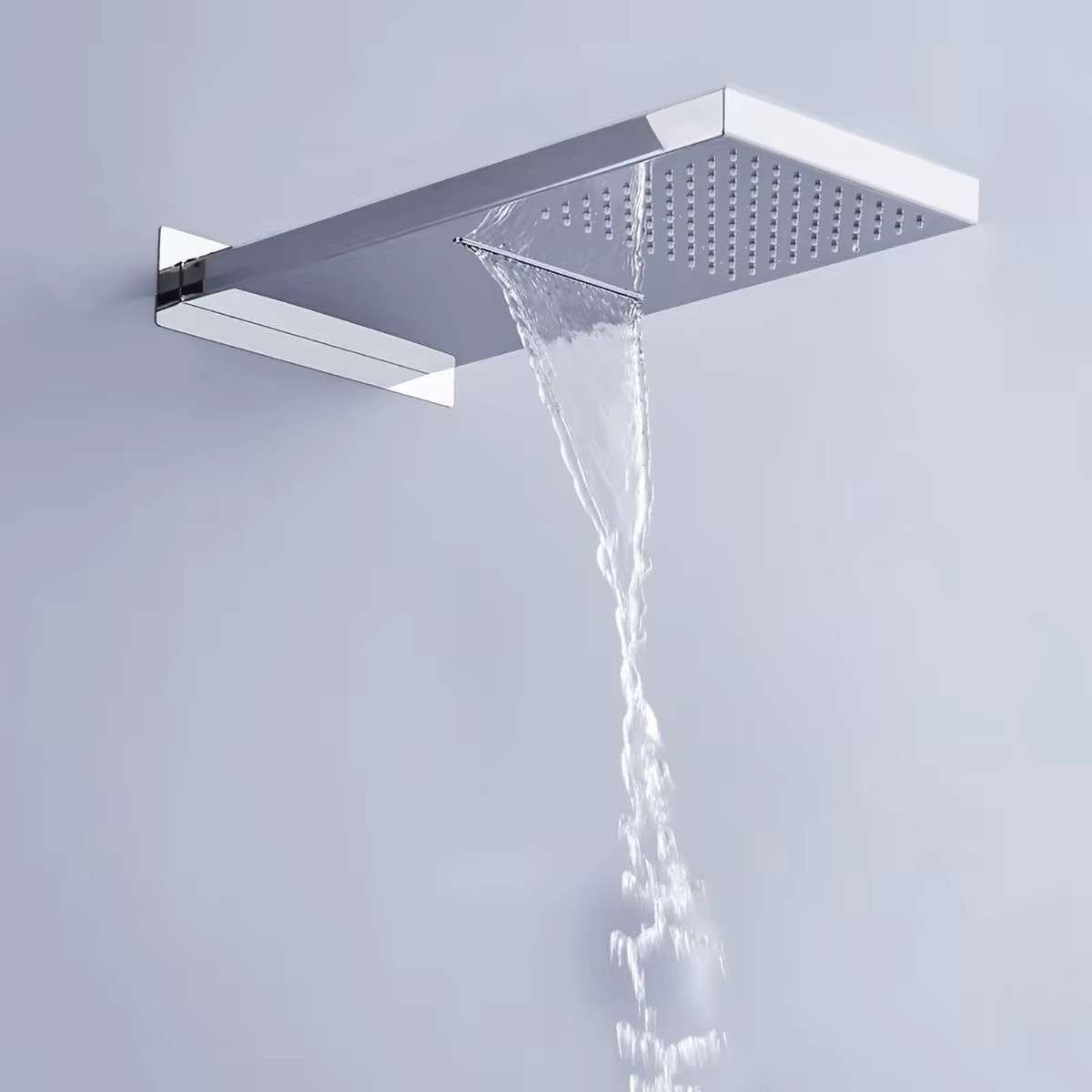 Douche encastrée thermostatique Jakarta chrome – pluie & cascade