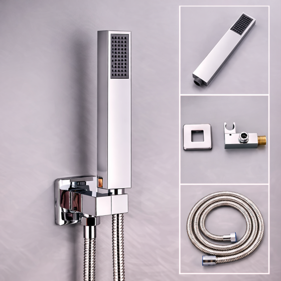 Douche encastrée thermostatique Jakarta chrome – pluie & cascade