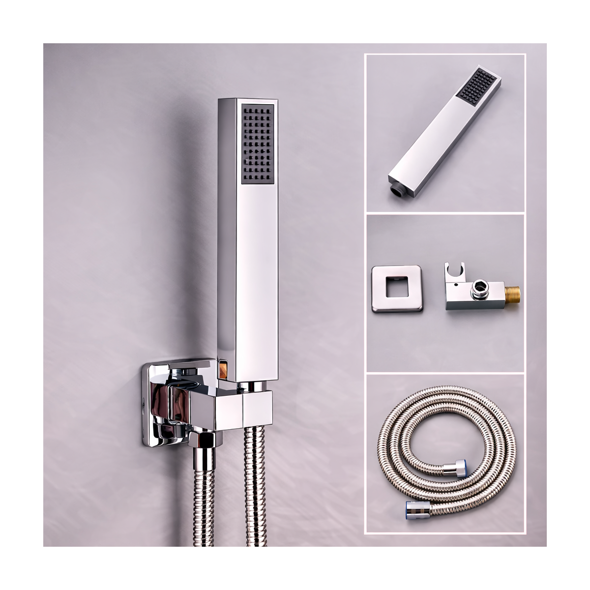 Douche encastrée thermostatique Jakarta chrome – pluie & cascade