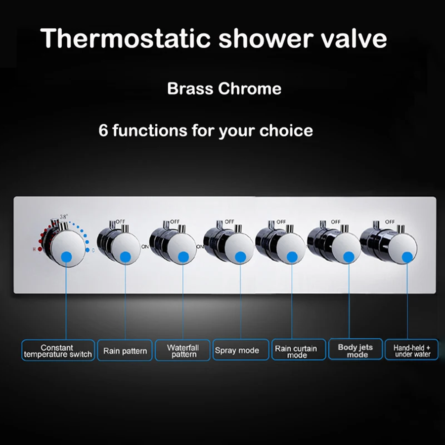 Ciel de pluie hydrommassant connecté thermostatique led chrome, Paris - category_name - CDP540021HM22 - shop_name