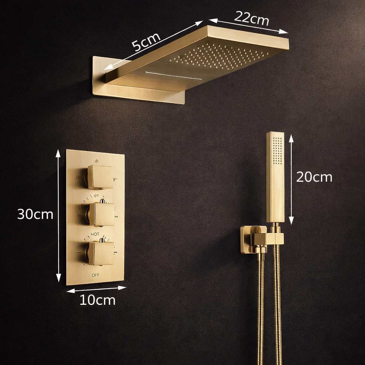 Douche encastrée thermostatique Xirok – pluie, cascade & air injection