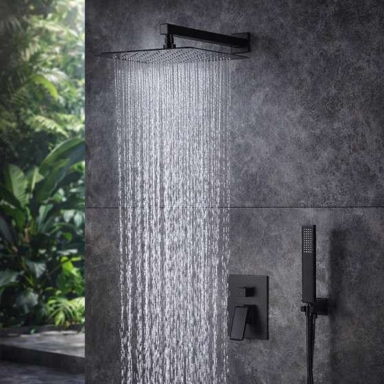 Mitigeur de douche encastré Chantilly noir – Air injection