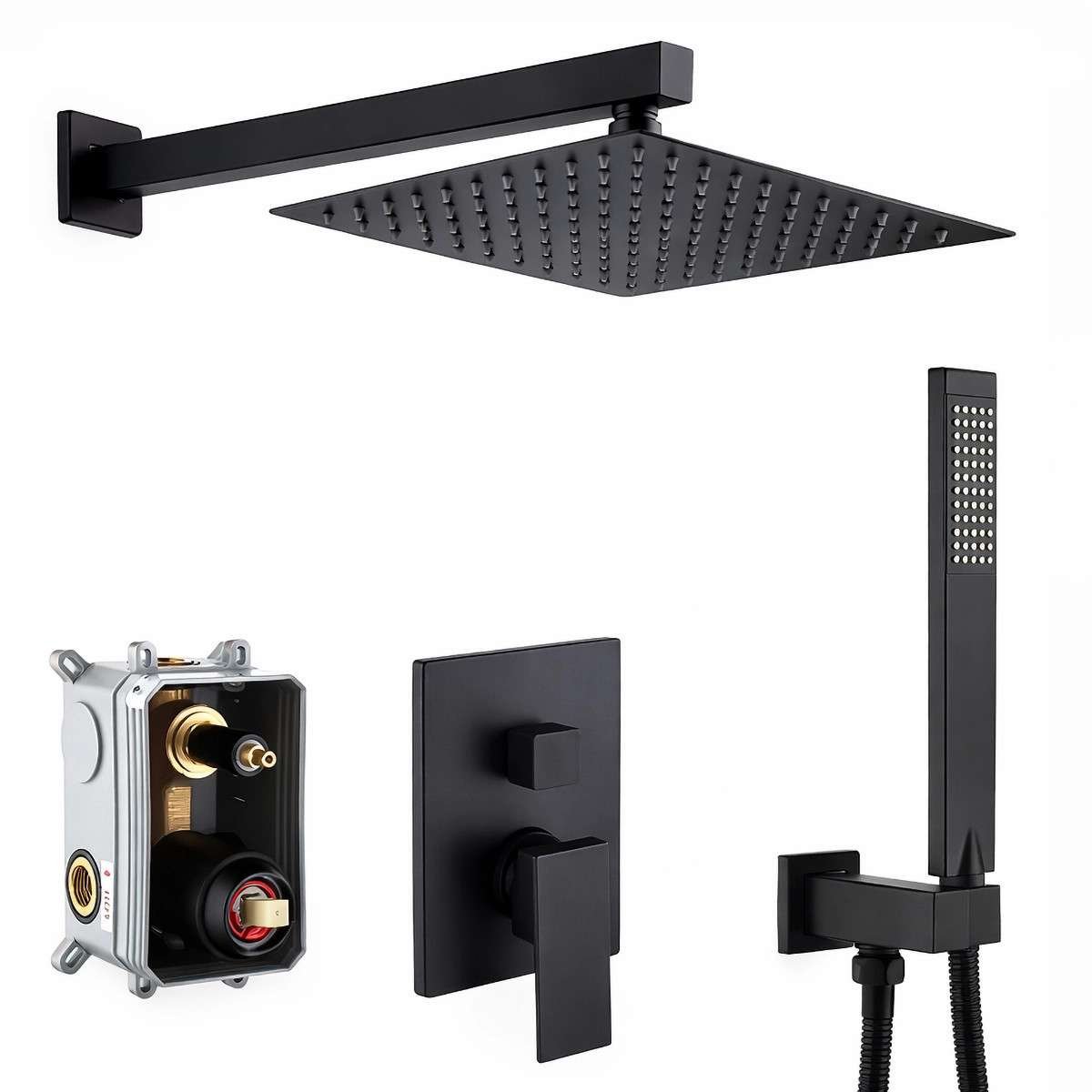 Mitigeur de douche encastré Chantilly noir – Air injection