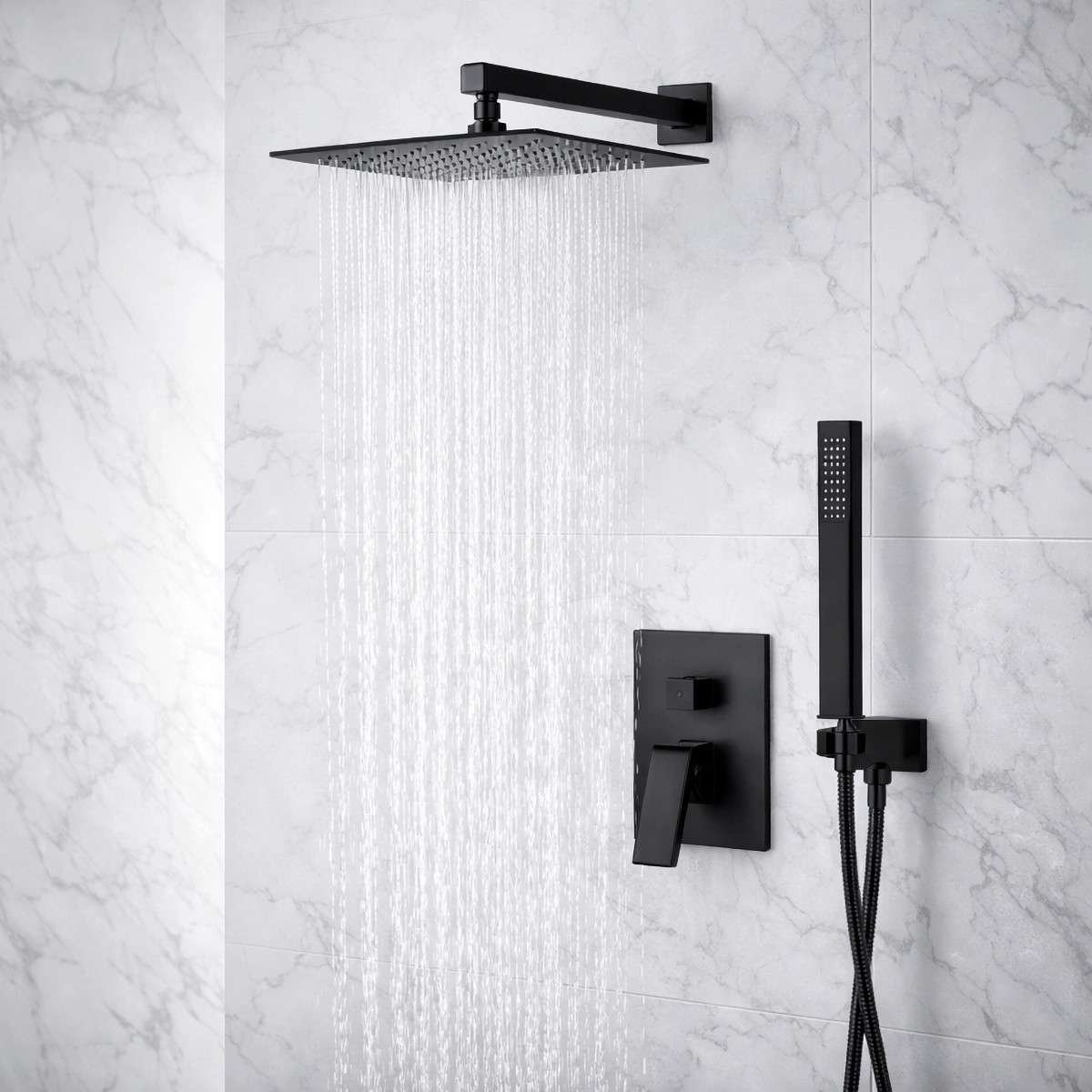 Mitigeur de douche encastré Chantilly noir – Air injection