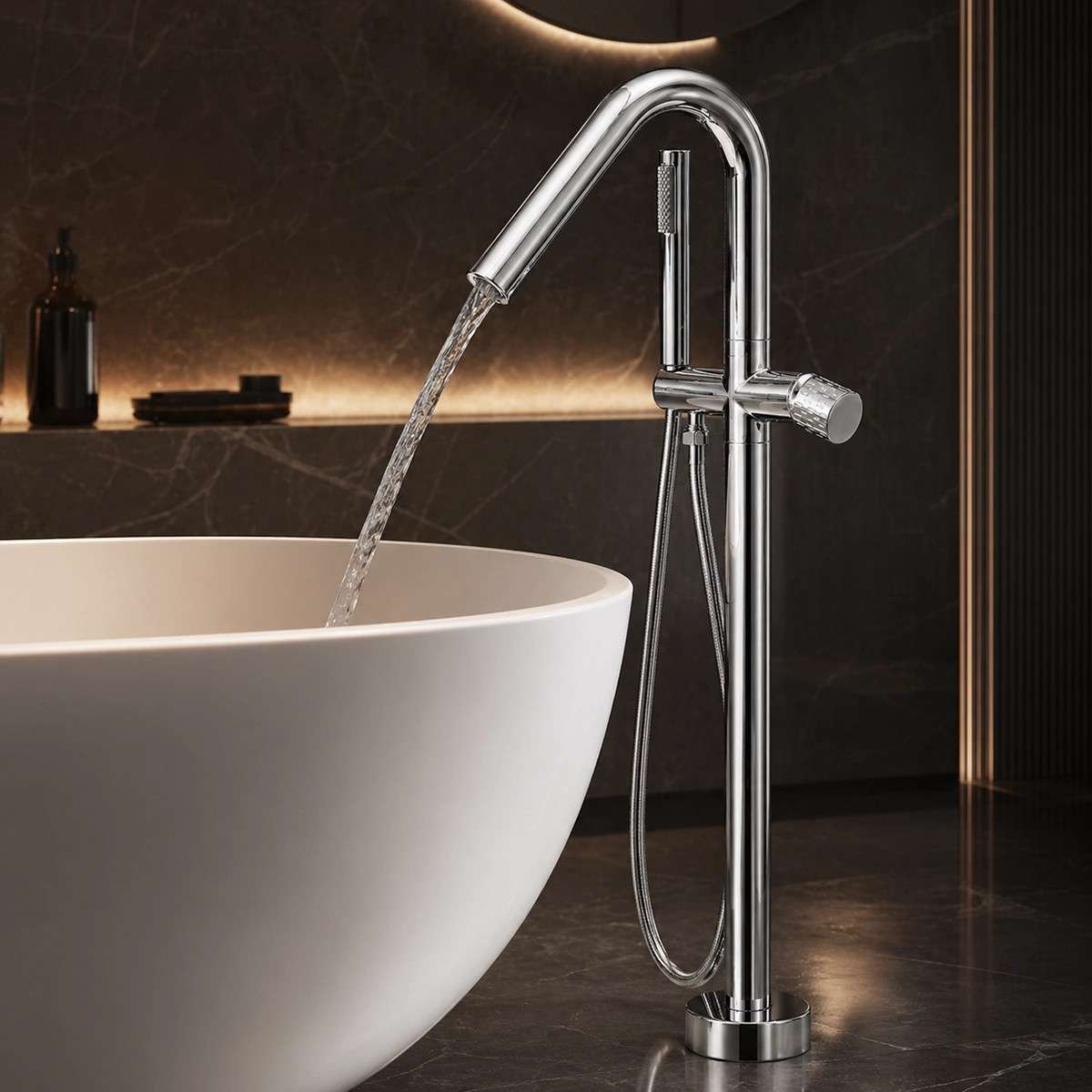 Mitigeur baignoire îlot Cuba chrome | Élégance moderne