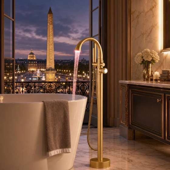 Mitigeur baignoire au sol LED Deep bronze | Design innovant