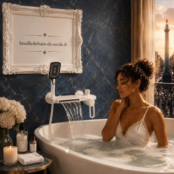 Mitigeur baignoire mural Lérida blanc – Cascade & douchette
