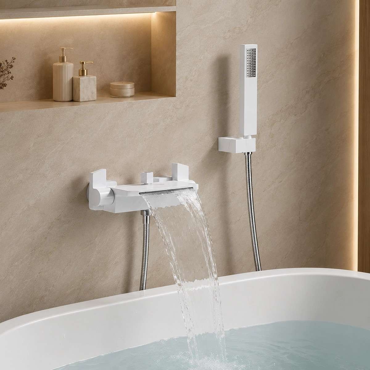 Mitigeur baignoire mural Biggo blanc – Cascade design