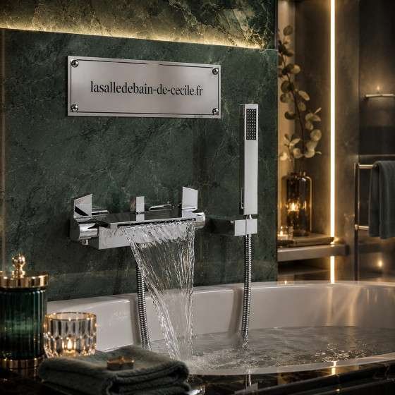 Mitigeur de bain mural Lorent chromé – Cascade 18 cm