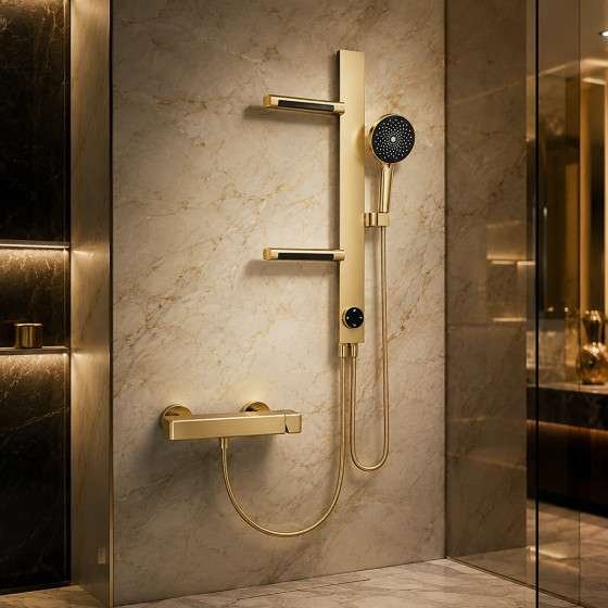 Mitigeur bain-douche Noblesse doré – Jets massants et élégance
